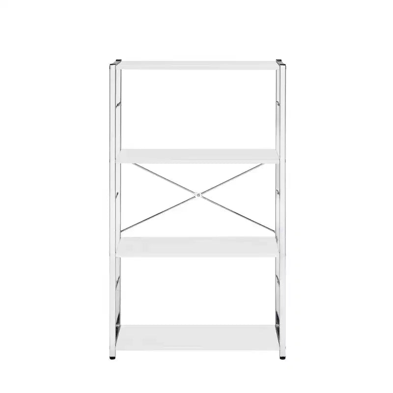 HomeRoots White Metal Four Tier Etagere Bookcase