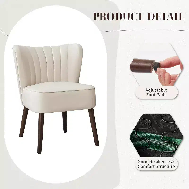 Set di 2 Poltrone Moderne in Velluto, Poltroncine da Soggiorno Imbottite Morbide con Gambe in Legno