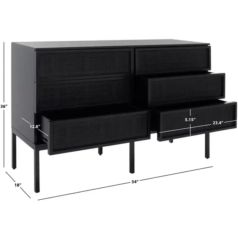 Cassettiera in Rattan a 6 Cassetti Zadie - DRS5003