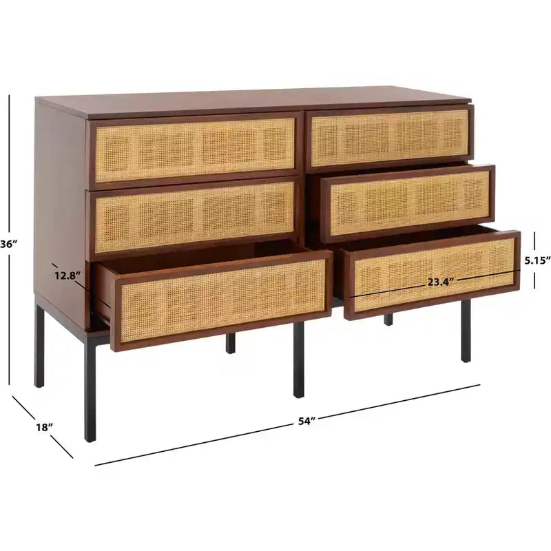 Cassettiera in Rattan a 6 Cassetti Zadie - DRS5003