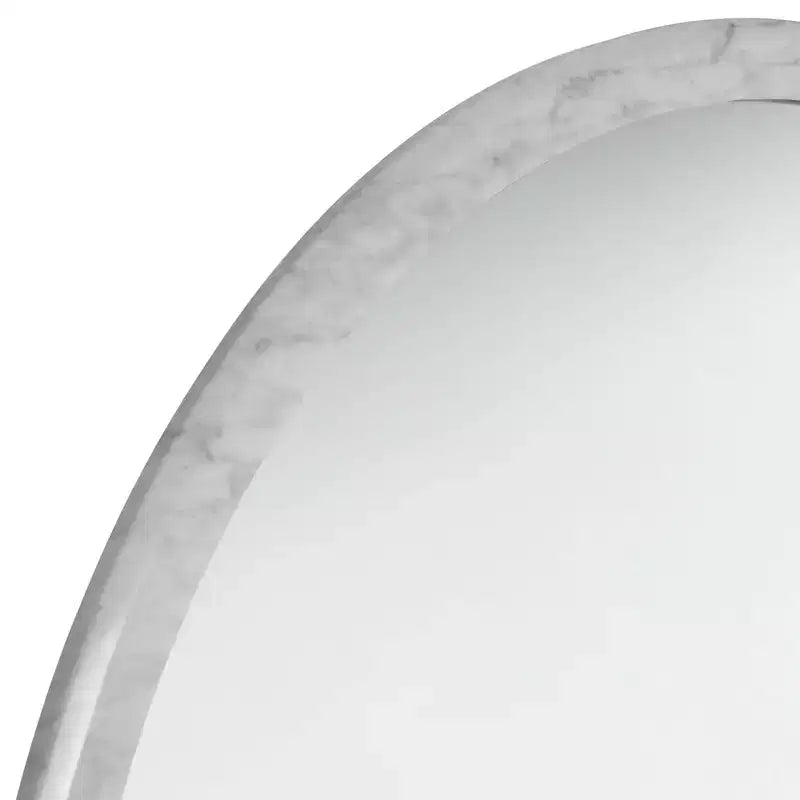 Specchio da Parete Rotondo Harriet 34 in Finto Marmo Bianco