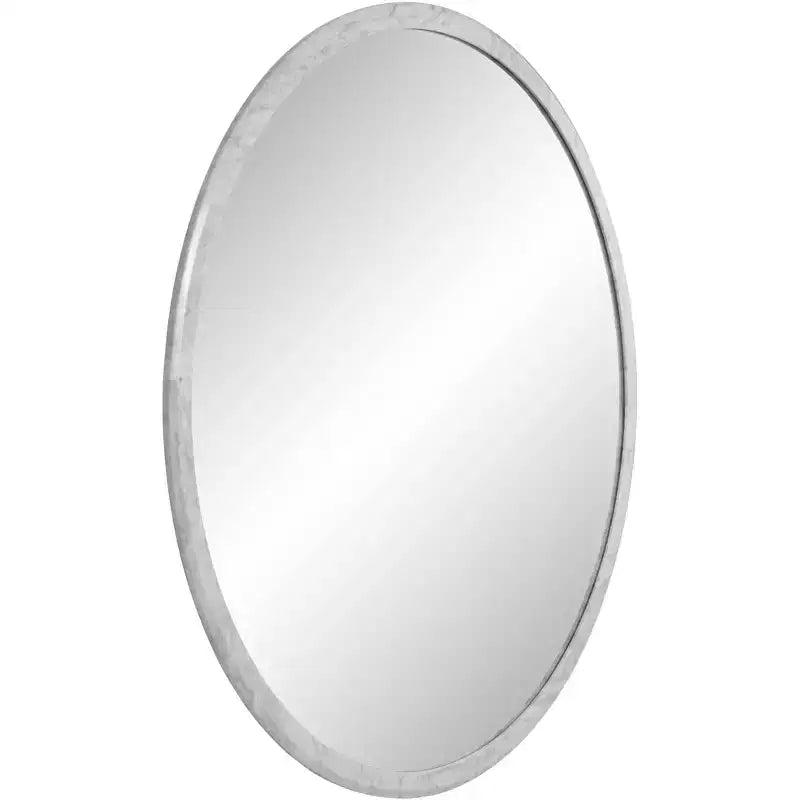 Specchio da Parete Rotondo Harriet 34 in Finto Marmo Bianco