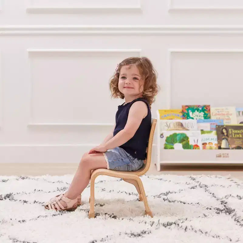 Sedia impilabile in legno curvato, altezza seduta 20 cm, mobili Montessori, confezione da 2 pezzi