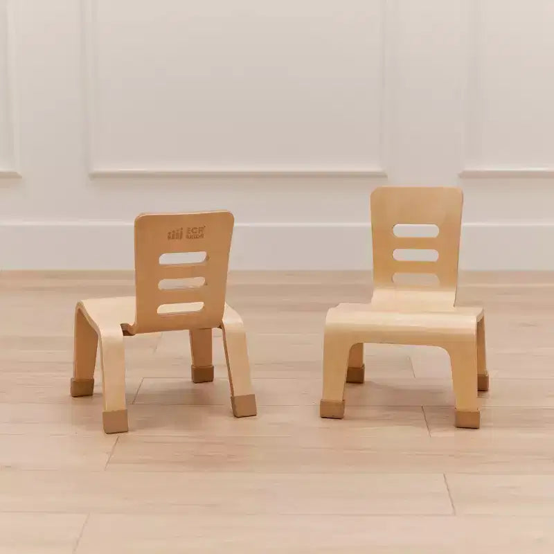 Sedia impilabile in legno curvato, altezza seduta 20 cm, mobili Montessori, confezione da 2 pezzi
