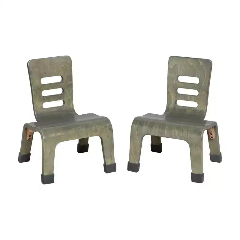 ECR4Kids Stackable Bentwood Chair, 8in Seat Height, Montessori Furniture, 2-Pack