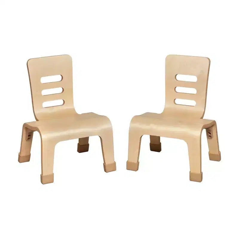 Sedia impilabile in legno curvato, altezza seduta 20 cm, mobili Montessori, confezione da 2 pezzi