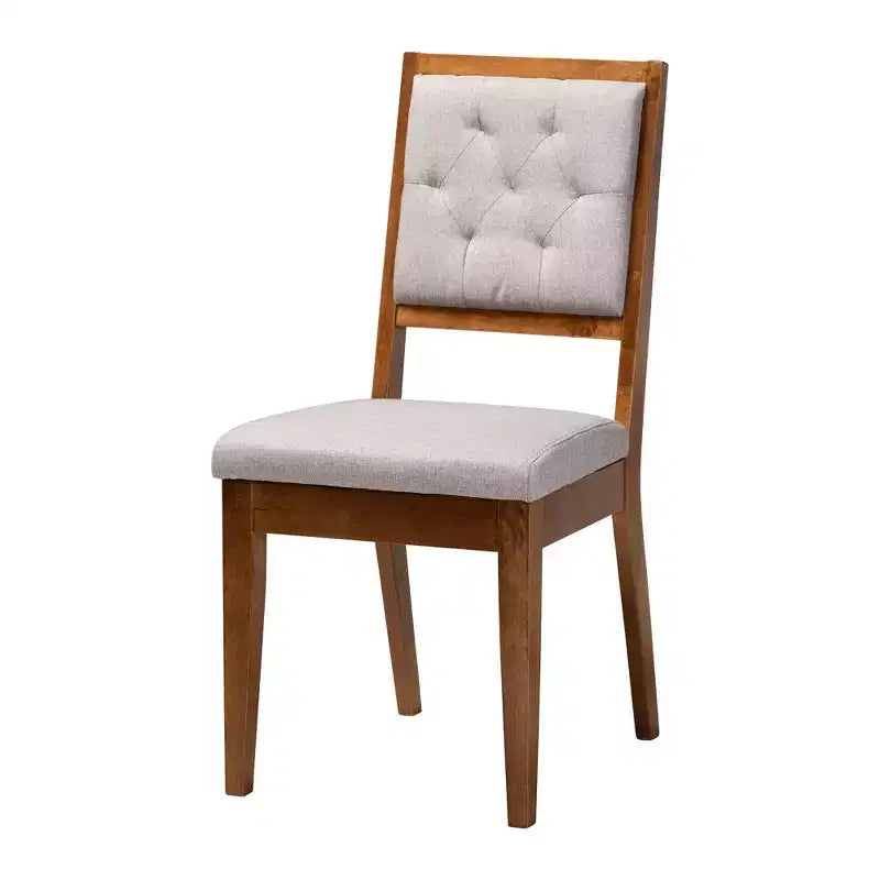 Set da Pranzo Mana da 5 Pezzi in Legno Grigio Moderno e Noce