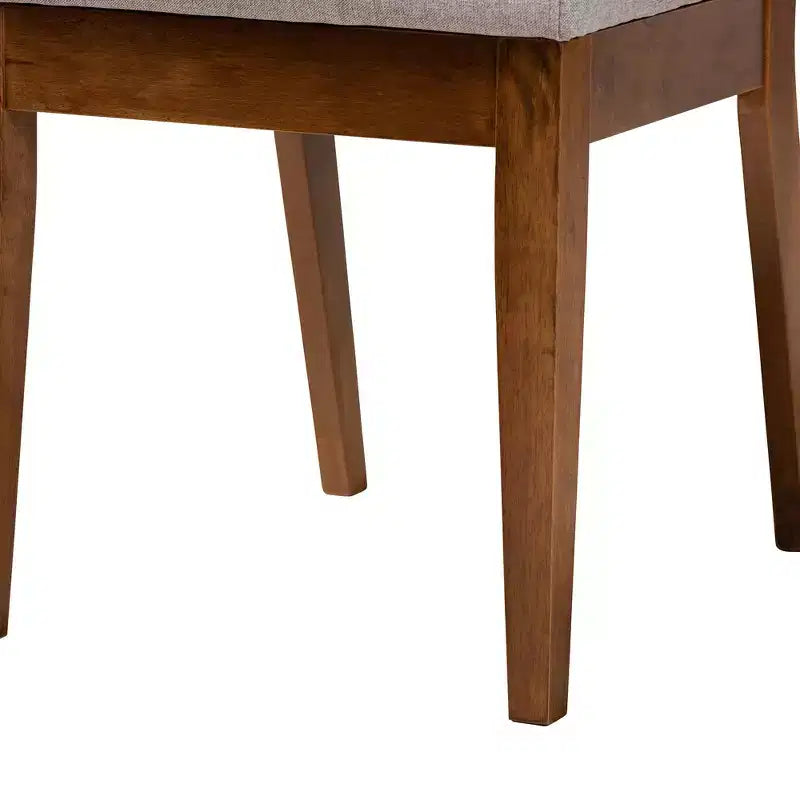 Set da Pranzo Mana da 5 Pezzi in Legno Grigio Moderno e Noce