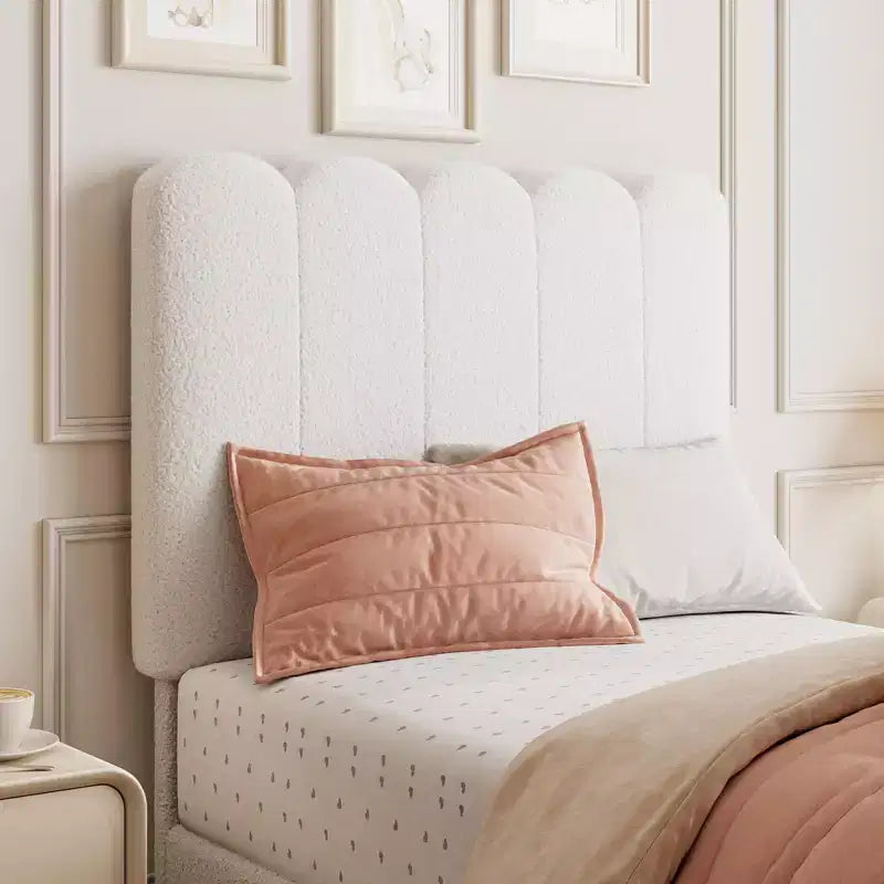 Struttura letto singolo con cassetto contenitore e testiera, struttura letto singolo in velluto imbottito per ragazze, robusto supporto a doghe in legno