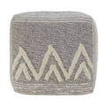 HomeRoots 16 Gray Fabric Pouf Ottoman