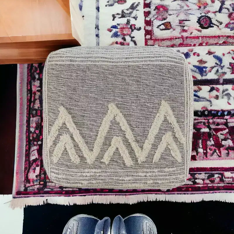 16 Pouf Ottomani in tessuto grigio