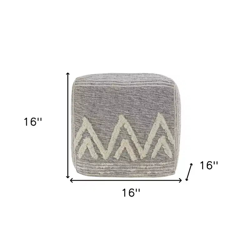 16 Pouf Ottomani in tessuto grigio