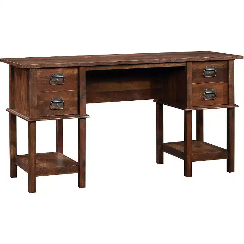 Scrivanie direzionali in legno marrone alte 30,04 pollici con cassetto multiuso