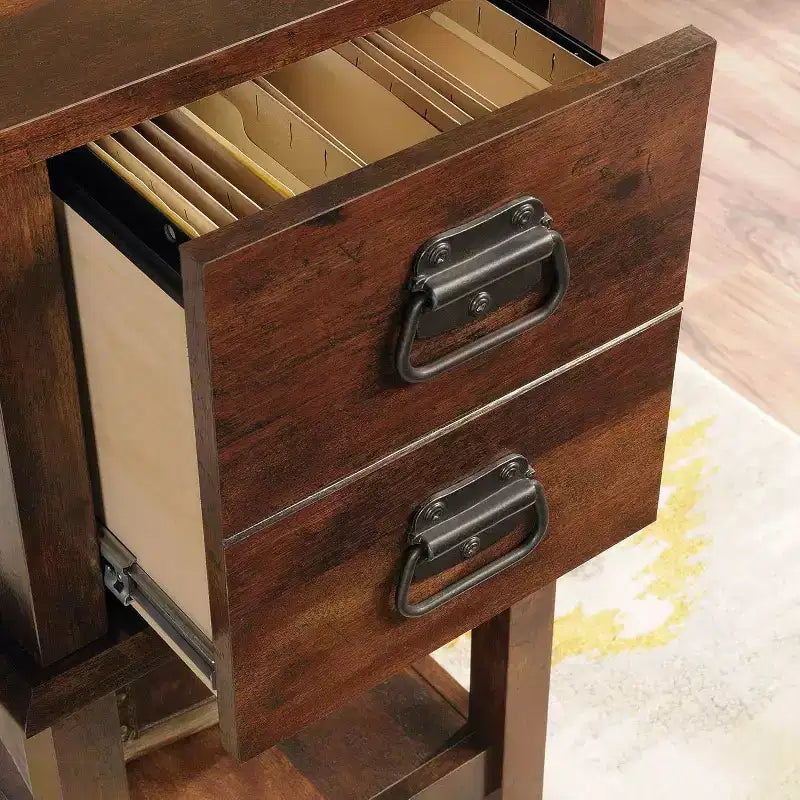 Scrivanie direzionali in legno marrone alte 30,04 pollici con cassetto multiuso