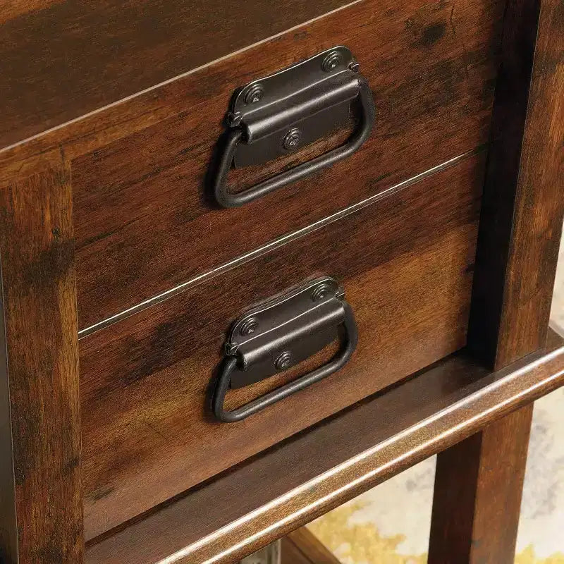 Scrivanie direzionali in legno marrone alte 30,04 pollici con cassetto multiuso