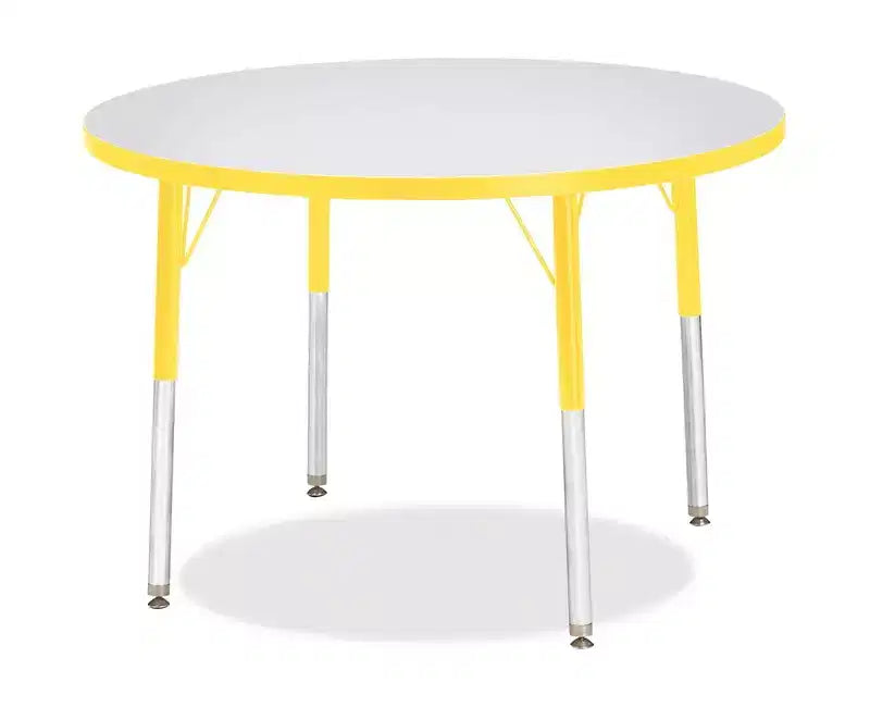 Tavolo Rotondo Berries Altezza Adulti Colore Giallo (36 x 36) con Bordo