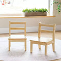 EdQ Sedie in Legno per Bambini Set da 2 - Naturale: Sedia in Legno per Bambini da 1-2 Anni | Mobili per Bambini per Sala Giochi, Scuola Materna, Sedute Asilo nido