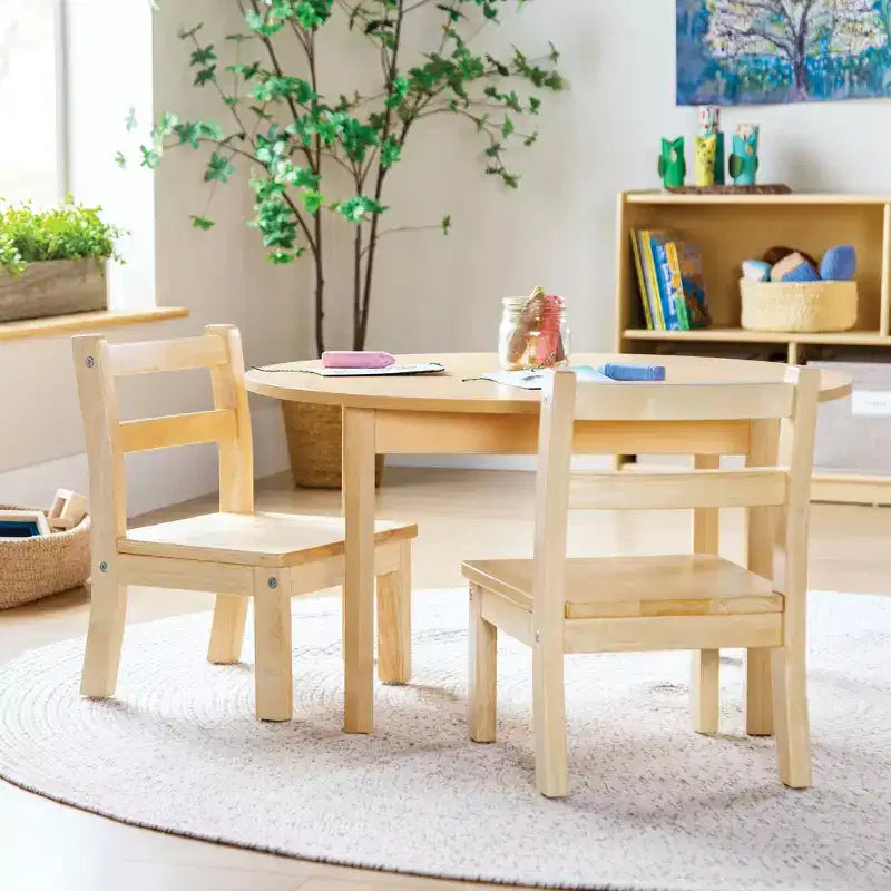 EdQ Sedie in Legno per Bambini Set da 2 - Naturale: Sedia in Legno per Bambini da 1-2 Anni | Mobili per Bambini per Sala Giochi, Scuola Materna, Sedute Asilo nido