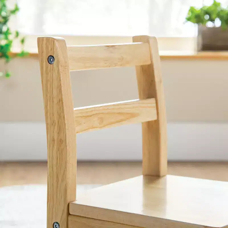 EdQ Sedie in Legno per Bambini Set da 2 - Naturale: Sedia in Legno per Bambini da 1-2 Anni | Mobili per Bambini per Sala Giochi, Scuola Materna, Sedute Asilo nido