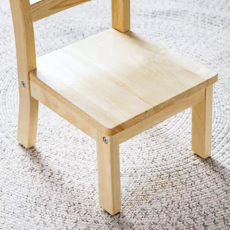 EdQ Sedie in Legno per Bambini Set da 2 - Naturale: Sedia in Legno per Bambini da 1-2 Anni | Mobili per Bambini per Sala Giochi, Scuola Materna, Sedute Asilo nido