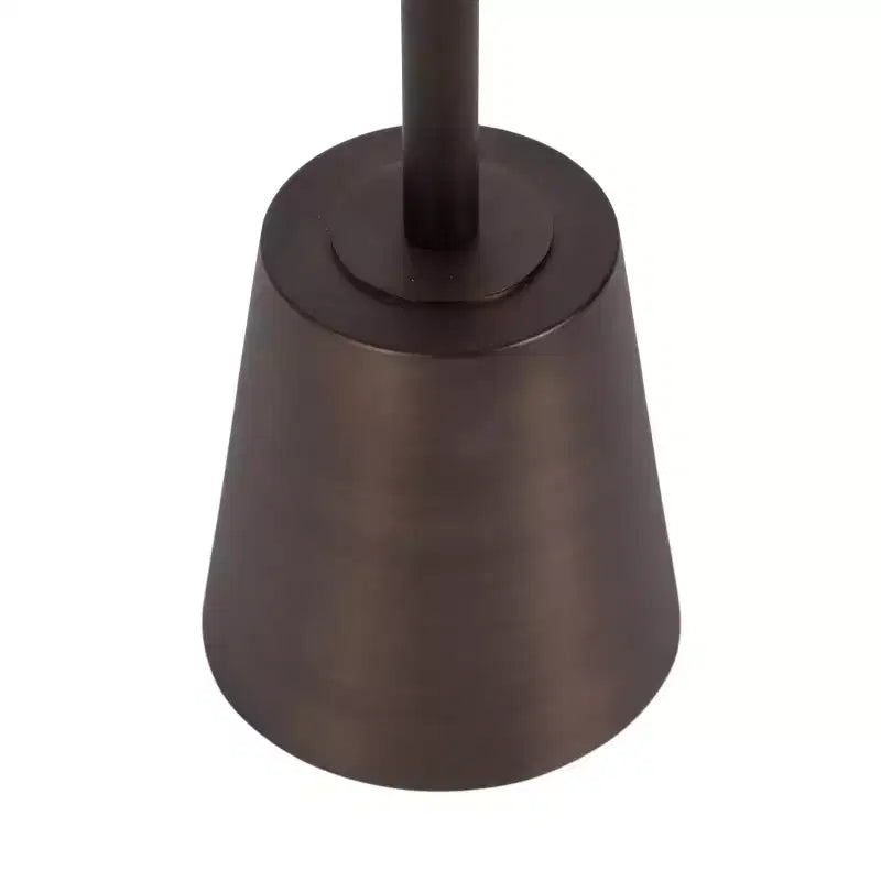 Tavolino rotondo in marmo e metallo, marrone, 35,5x35,5x61 cm