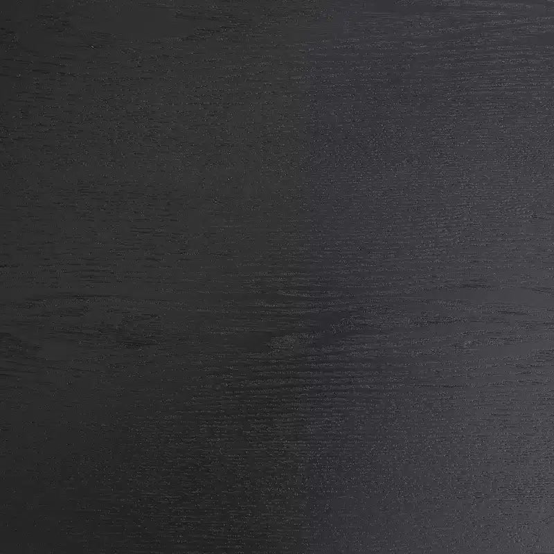 Tavolino da caffè con superficie in legno di rovere nero e piedini in metallo nero