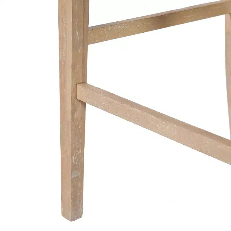 Sgabelli da Bar Moderni Ren Imbottiti in Legno di Gomma, Altezza Contatore (Set di 2)