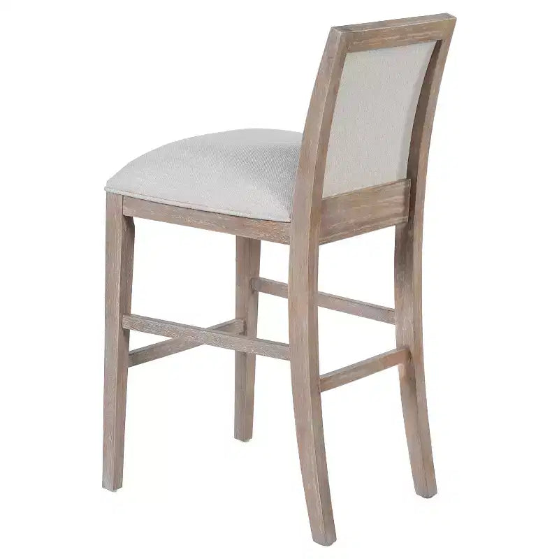 Sgabelli da Bar Moderni Ren Imbottiti in Legno di Gomma, Altezza Contatore (Set di 2)