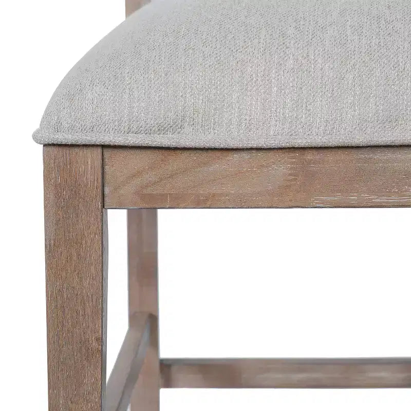 Sgabelli da Bar Moderni Ren Imbottiti in Legno di Gomma, Altezza Contatore (Set di 2)