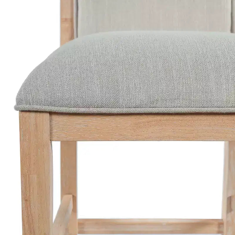 Sgabelli da Bar Moderni Ren Imbottiti in Legno di Gomma, Altezza Contatore (Set di 2)