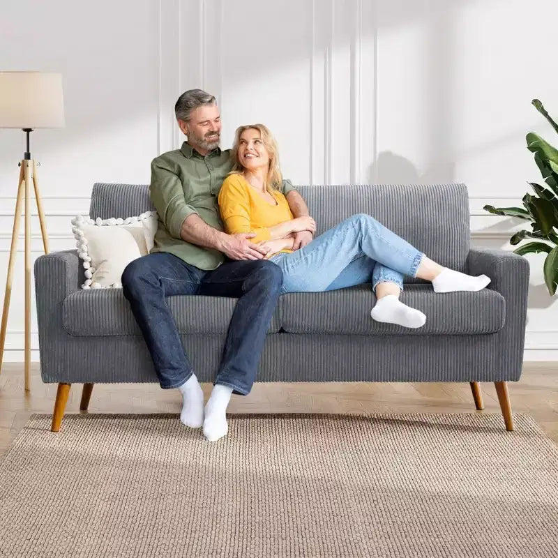 Divano a due posti da 68 pollici per soggiorno, divani a seduta profonda in stile moderno di metà secolo per arredamento appartamento, comodi divani letto a due posti