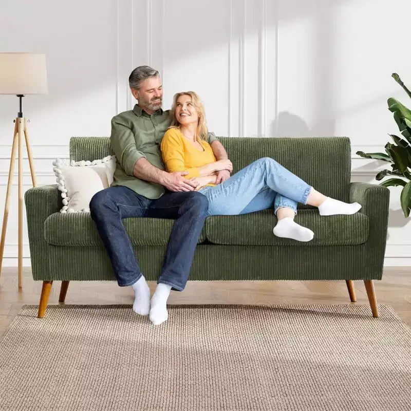 Divano a due posti da 68 pollici per soggiorno, divani a seduta profonda in stile moderno di metà secolo per arredamento appartamento, comodi divani letto a due posti