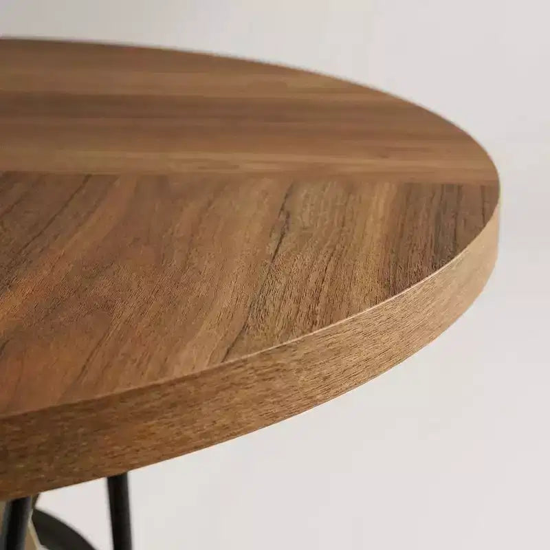 Tavolo da Pranzo Rotondo Moderno da 47 Pollici per 4-6 Persone, Tavolo da Cena Rotondo per Cucina con Scaffale Contenitore e Robusta Struttura in Metallo per Sala da Pranzo e Appartamento
