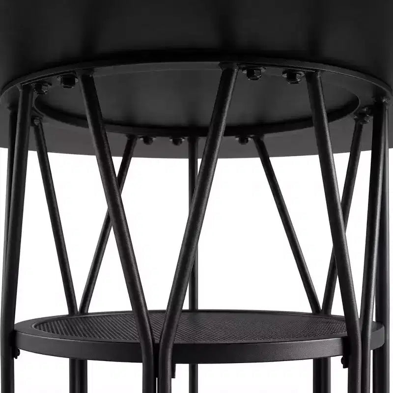 Tavolo da Pranzo Rotondo Moderno da 47 Pollici per 4-6 Persone, Tavolo da Cena Rotondo per Cucina con Scaffale Contenitore e Robusta Struttura in Metallo per Sala da Pranzo e Appartamento