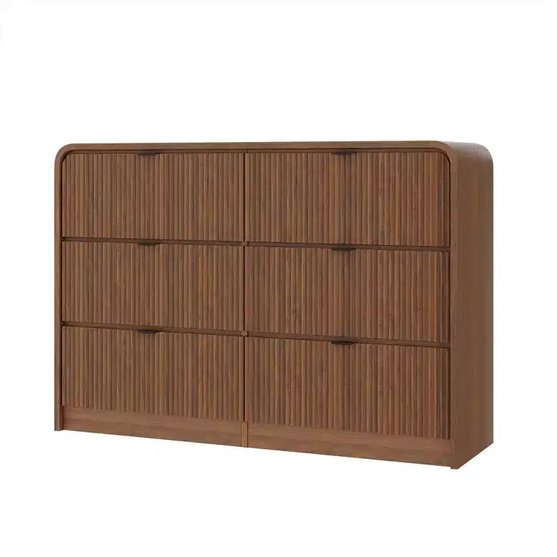 Cassettiera Larga a 8 Cassetti Scanalati con Bordi Arrotondati, Comò Moderno, Mobile Contenitore Versatile per Camera da Letto, Soggiorno e Ingresso