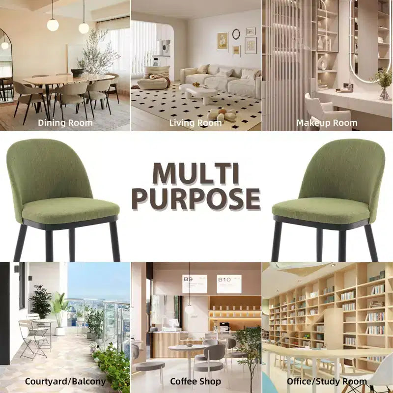 Set di 2 sedie da pranzo moderne in tessuto, robuste sedie da pranzo con schienale alto in legno per uso domestico, in cucina e commerciale