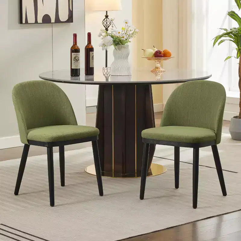 Set di 2 sedie da pranzo moderne in tessuto, robuste sedie da pranzo con schienale alto in legno per uso domestico, in cucina e commerciale