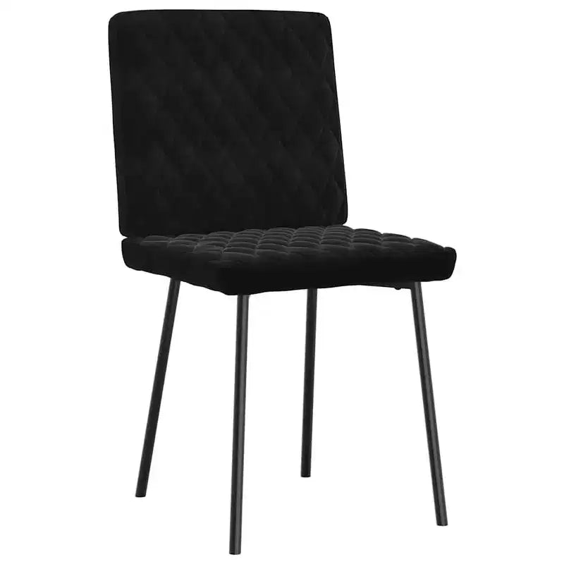 Set di 4 sedie da pranzo in velluto nero (100% poliestere), compensato, metallo