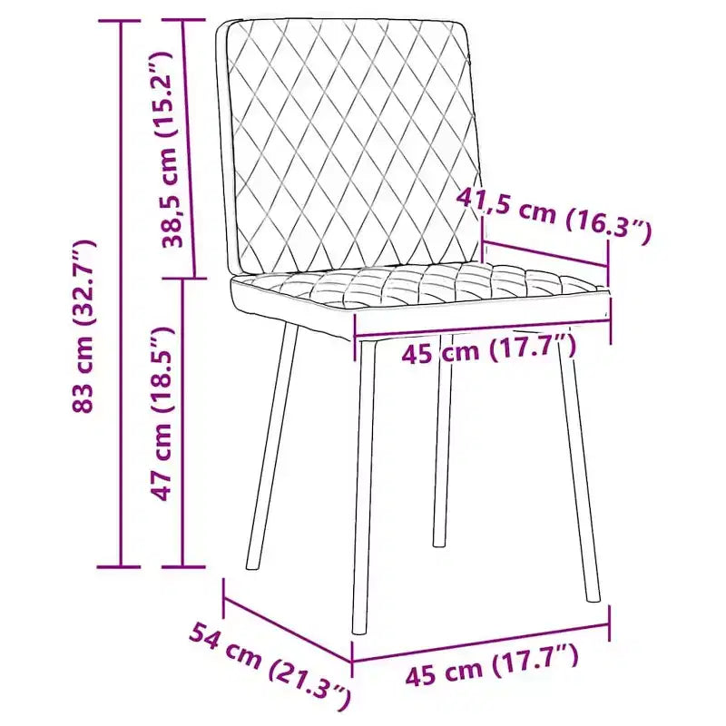 Set di 4 sedie da pranzo in velluto nero (100% poliestere), compensato, metallo