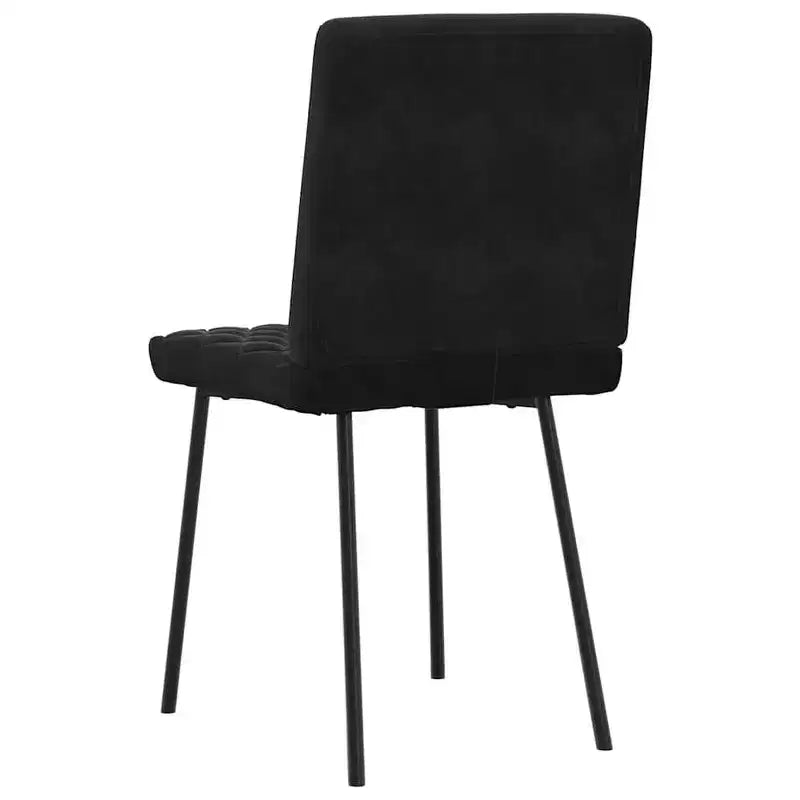 Set di 4 sedie da pranzo in velluto nero (100% poliestere), compensato, metallo