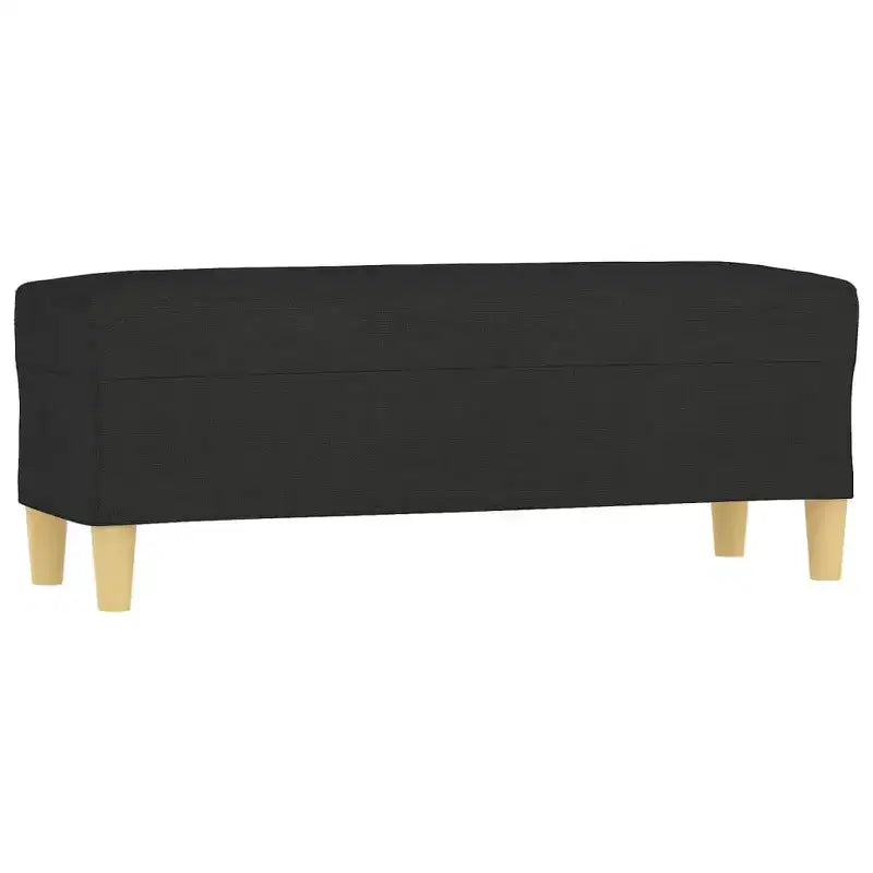 vidaXL Bench Black Polyester Medium Bench Rectangular Modern