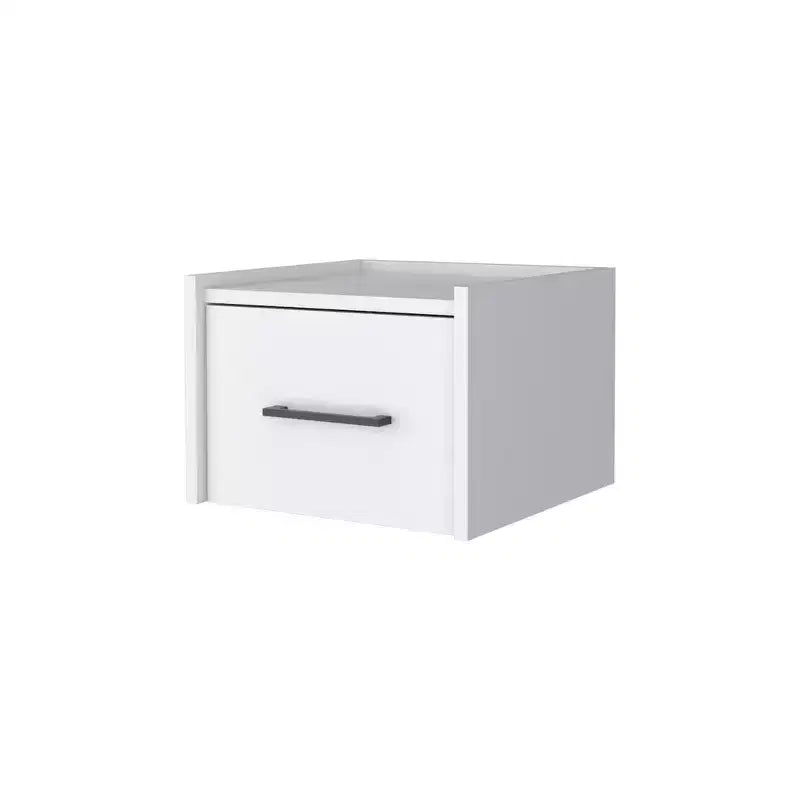 HomeRoots 10 White Wood One Drawer Floating Nightstand