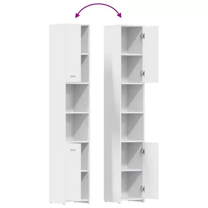 Mobile bagno in legno multistrato bianco, colonna alta