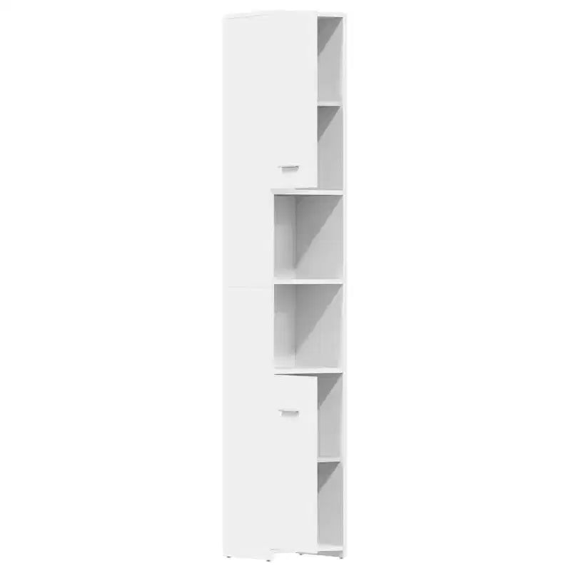 Mobile bagno in legno multistrato bianco, colonna alta