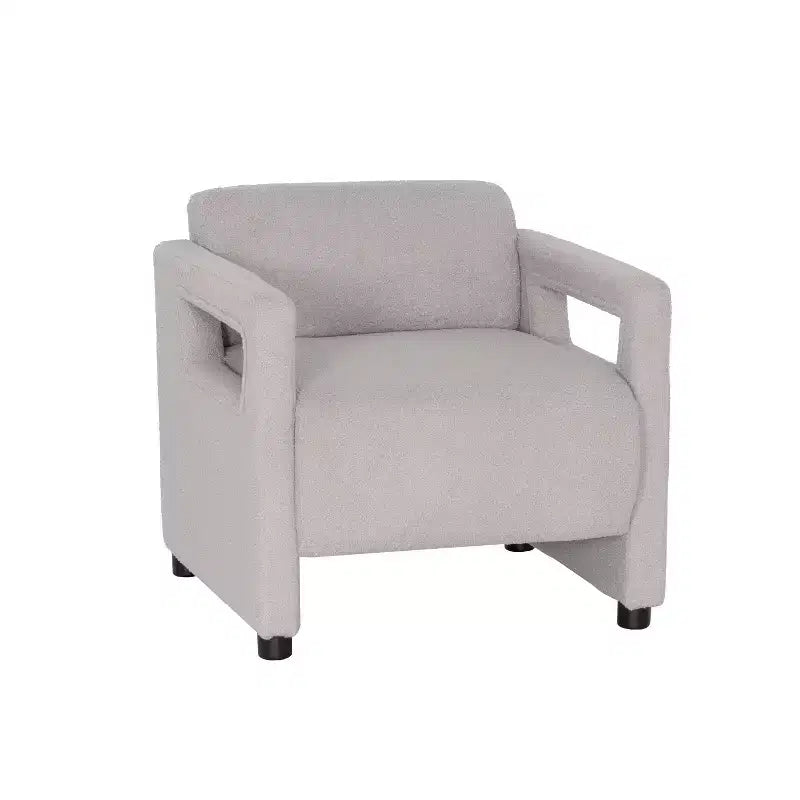 Linon Landon Faux Shearling Accent Chair Light Gray