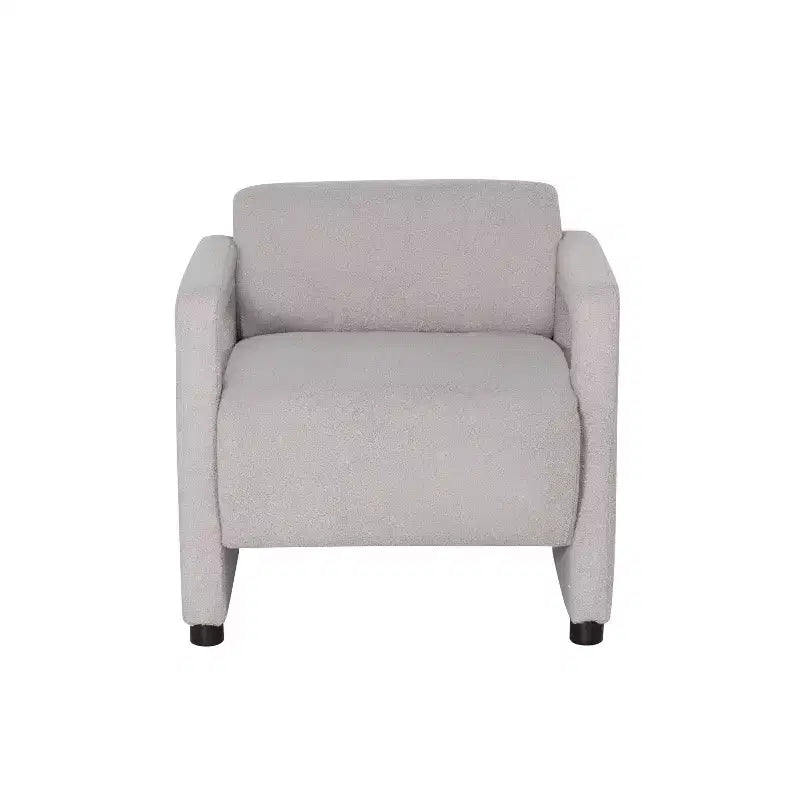 Poltrona Landon con rivestimento in finto shearling grigio chiaro