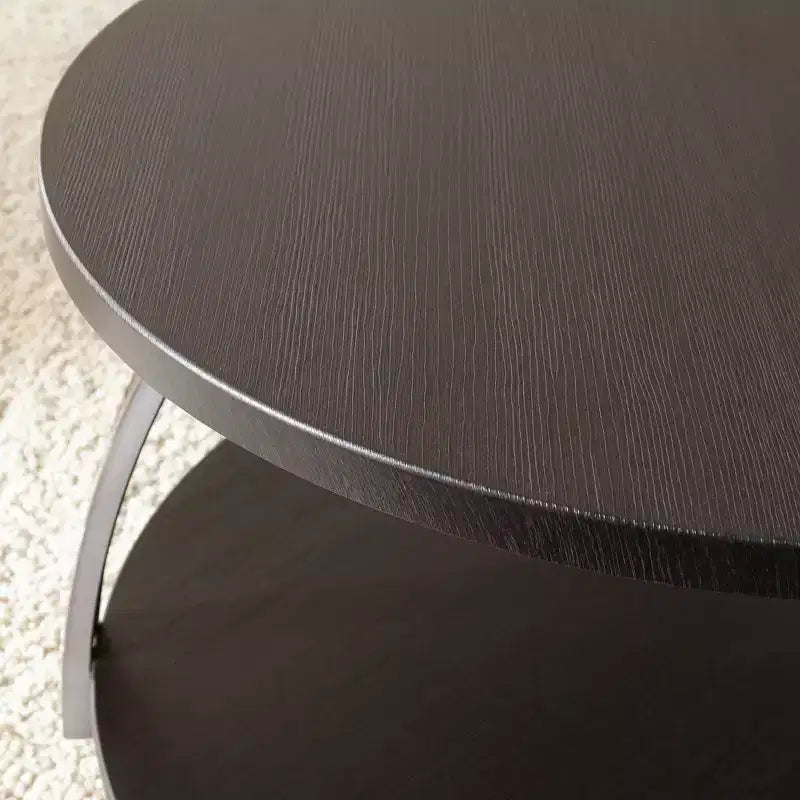Tavolino Coham Silver Shield e Nickel: Laminato in legno, Struttura in metallo, Forma rotonda