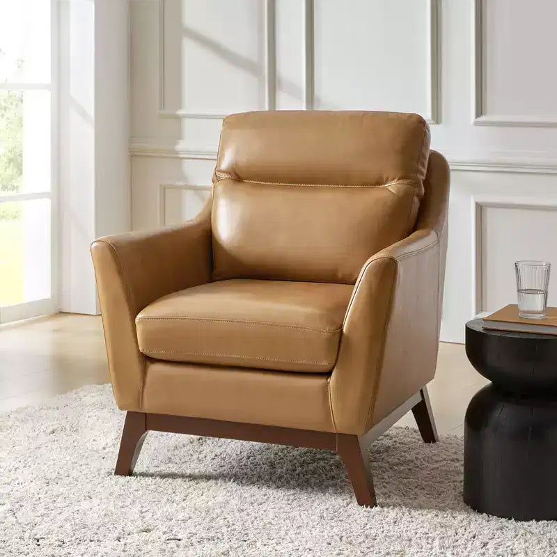 Poltrona in Vera Pelle Mid-Century Modern