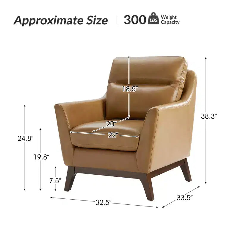 Poltrona in Vera Pelle Mid-Century Modern
