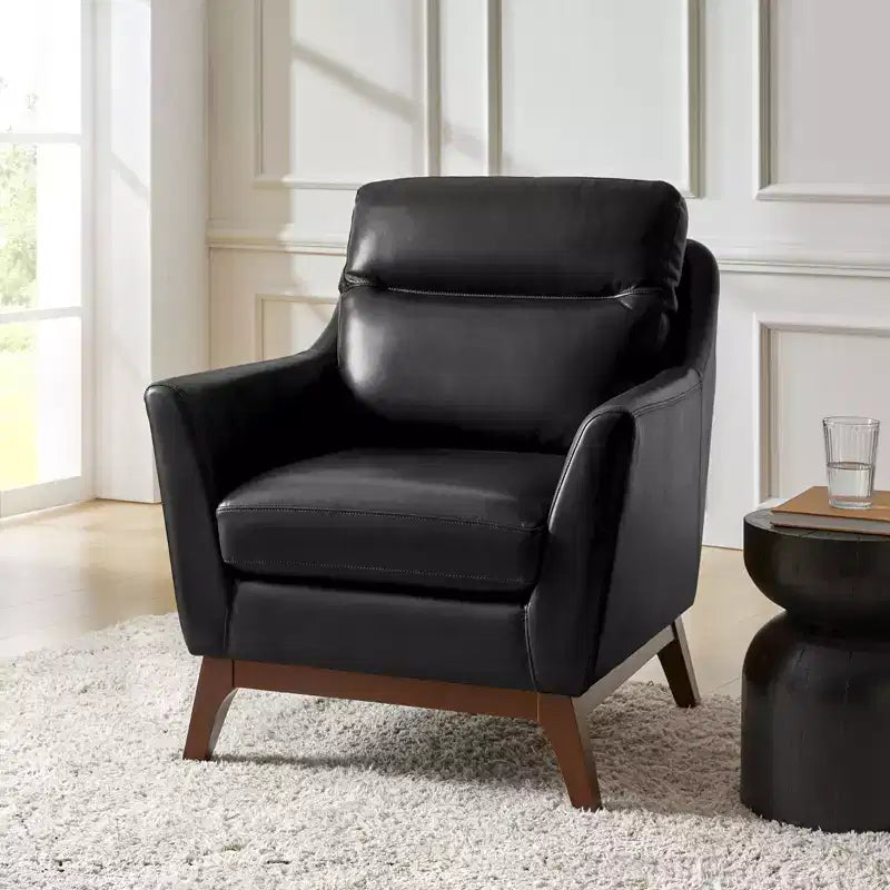 Poltrona in Vera Pelle Mid-Century Modern